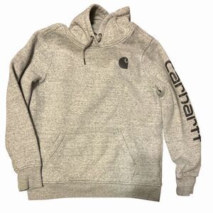 Carhartt Relaxed Midweight Logo Sleeve Gray/black Hoodie 102791 GA0 Large